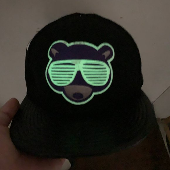 Kanye West‎ Yeezy Glow in the 7 1/8 Dark Hella Tight Hat Fitted Cap Black Men - Picture 1 of 9